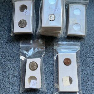 2x2 Cardboard Coin Holders 173 pcs Various Sizes